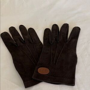 Gucci Men’s Brown Suede Leather Gloves. XL